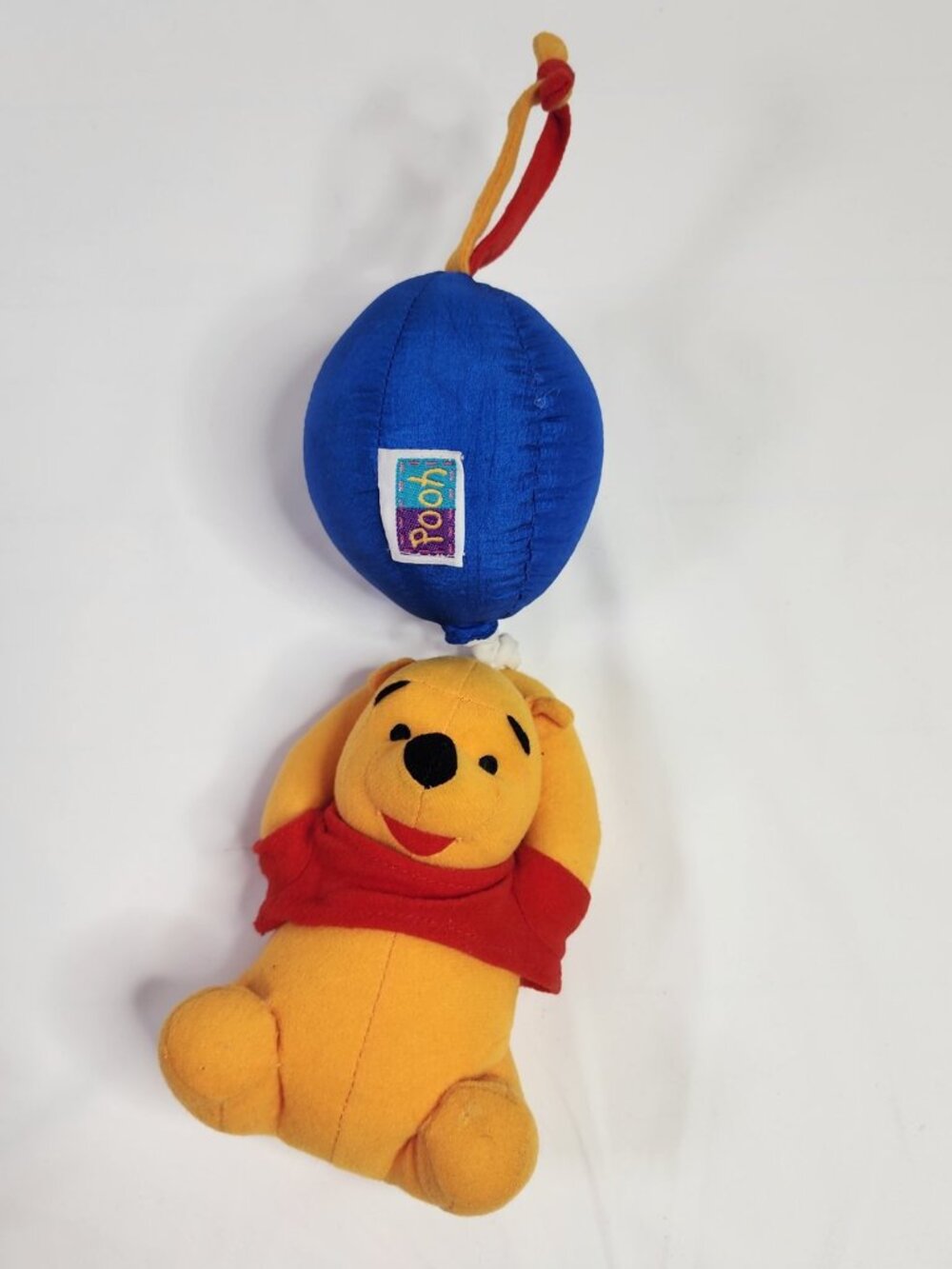 Winnie the Pooh Blue Balloon Hanging Musical Plush Disney Vintage 1996